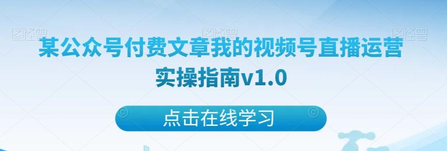 某公众号付费文章我的视频号直播运营实操指南v1.0-91创业项目库