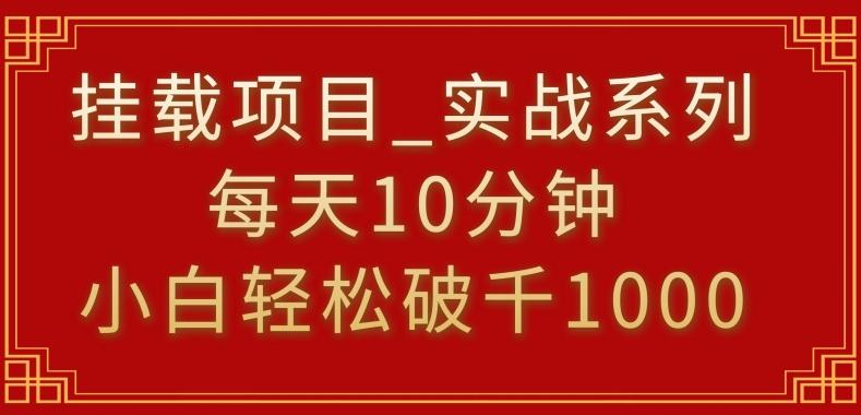 挂载项目，小白轻松破1000，每天10分钟，实战系列保姆级教程【揭秘】-91创业项目库