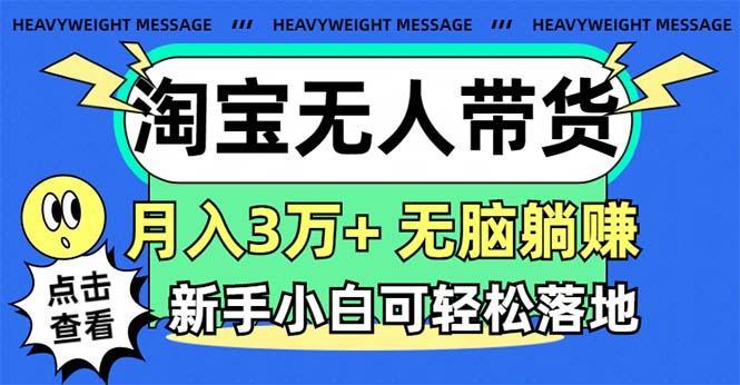 淘宝无人带货3.0高收益玩法，月入3万+，无脑躺赚，新手小白可落地实操-91创业项目库
