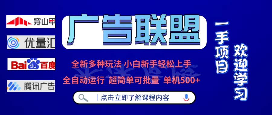 广告联盟 全新多种玩法 单机500+  全自动运行  可批量运行-91创业项目库