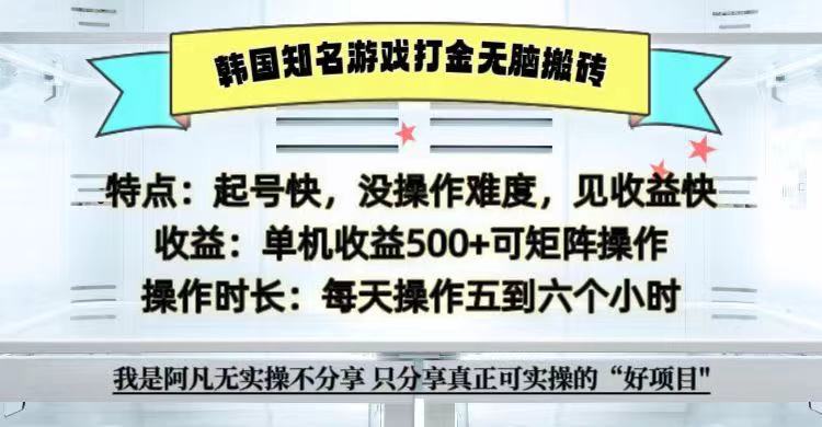 全网首发海外知名游戏打金无脑搬砖单机收益500+ 即做！即赚！当天见收益！-91创业项目库
