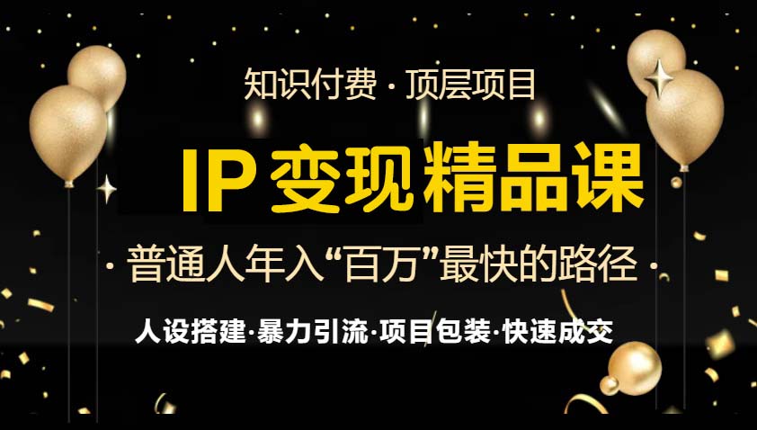 IP变现最新精品课程，知识付费全流程+最强引流术+小白避坑指南-91创业项目库